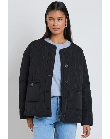 Peak Black Oversized Padded Shell Jacket