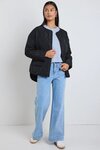 Peak Black Oversized Padded Shell Jacket