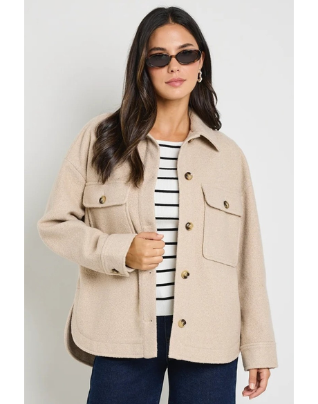 Pinot Taupe Oversized Shacket