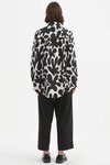 Elastic Front Hem Print Shirt