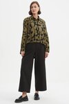 Elastic Front Hem Print Shirt