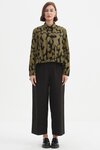 Elastic Front Hem Print Shirt