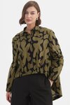 Elastic Front Hem Print Shirt