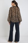 Embrace Leopard Georgette High Neck LS Top