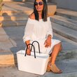 Large White Hinza Bag