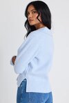 Truth Ice Blue Collar Chunky Knit Jumper