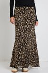 Rally Leopard Tie Waist Bias Maxi Skirt