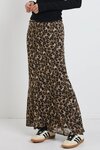 Rally Leopard Tie Waist Bias Maxi Skirt