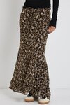 Rally Leopard Tie Waist Bias Maxi Skirt