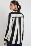 Solidify Black Sand Stripe LS Blouse