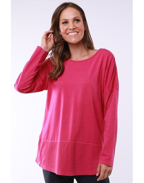 Rib LS Tee (Fuchsia)