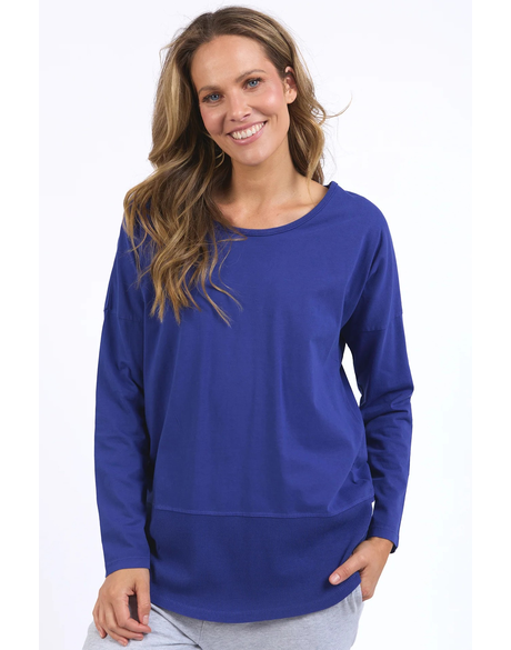 Rib LS Tee (Deep Blue)