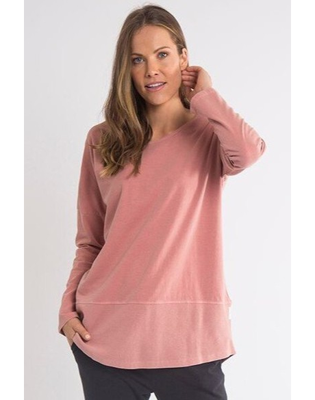 Rib LS Tee (Dusty Pink)