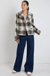 Rider Charcoal Check Short Double Breasted Coat