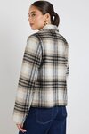 Rider Charcoal Check Short Double Breasted Coat