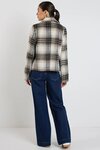 Rider Charcoal Check Short Double Breasted Coat