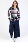 Merriment Crew (Navy and White Stripe)