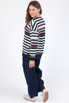 Merriment Crew (Navy and White Stripe)