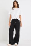Vibe Black Jacquard Stripe Wide Leg Pants