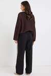 Vibe Black Jacquard Stripe Wide Leg Pants