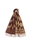 Monogram Jacquard Scarf (Mahogany and Tan)