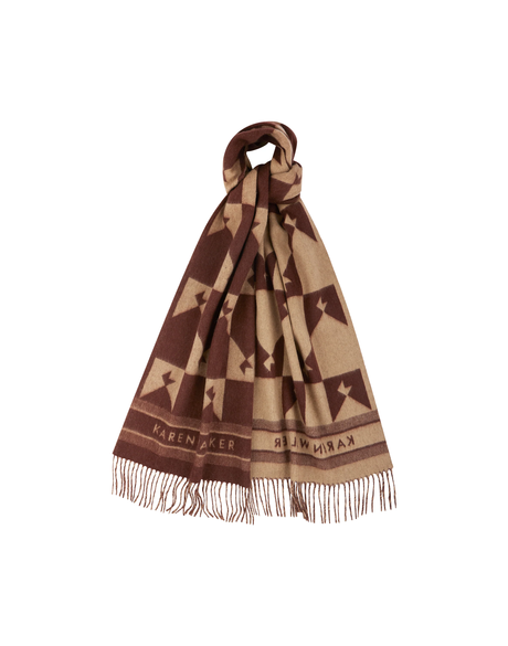Monogram Jacquard Scarf (Mahogany and Tan)
