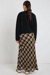 Breathe Caramel Check Bias Maxi Skirt