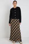 Breathe Caramel Check Bias Maxi Skirt