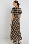 Encore Caramel Check SS Bias Maxi Dress