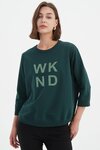 Metallic WKND Print Crew