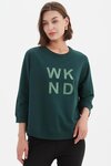 Metallic WKND Print Crew