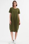 Short Sleeve Diagonal Seam Dress 