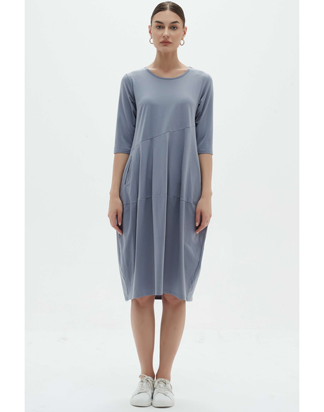 Diagonal Seam Dress (Livid Blue)