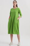 Diagonal Seam Dress (Grass Green)