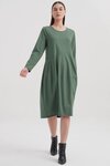 Long Sleeve Diagonal Seam Dress