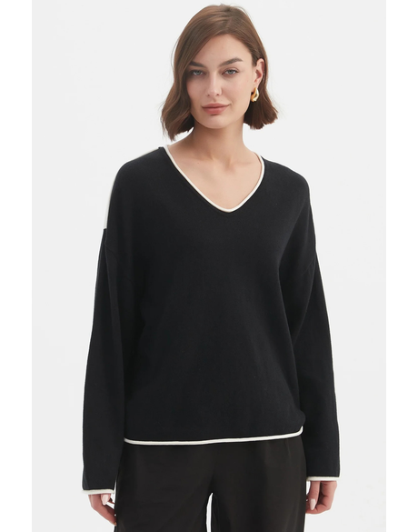 Contrast Trim Knit 