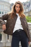 Apex Animal Print Collarless Puffer Jacket