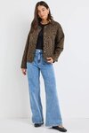 Apex Animal Print Collarless Puffer Jacket