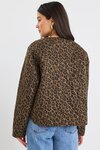 Apex Animal Print Collarless Puffer Jacket