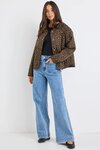Apex Animal Print Collarless Puffer Jacket