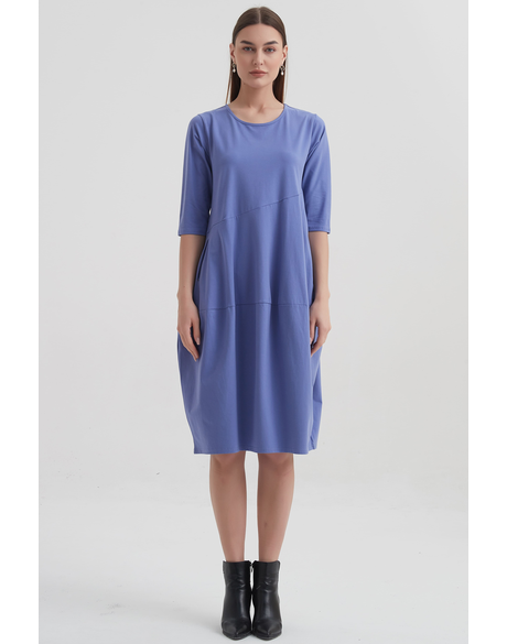 Diagonal Seam Dress (Lavender Blue)