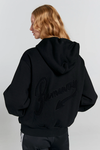 Runaway Scrawl Cropped Oversized Hoodie