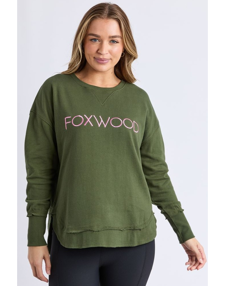 Simplified Metallic Crew (Olive w Pink)