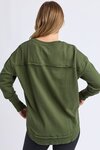Simplified Metallic Crew (Olive w Pink)