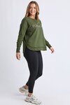 Simplified Metallic Crew (Olive w Pink)