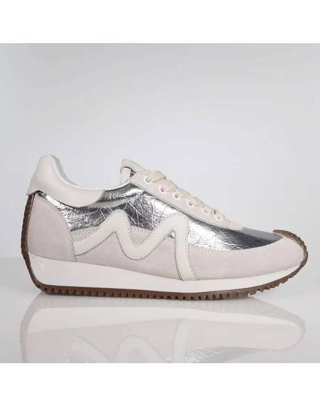Marvel Sneaker (Ivory Suede Silver Scrunch)