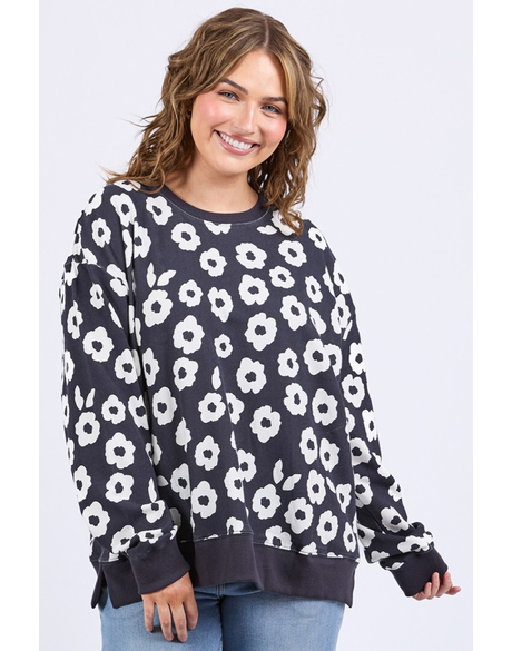 Azalea Crew (Navy Print)