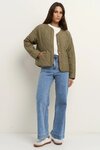 Apex Olive Collarless Puffer Jacket