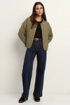 Apex Olive Collarless Puffer Jacket