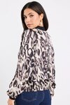 Activation Animal Print Satin Bomber Jacket